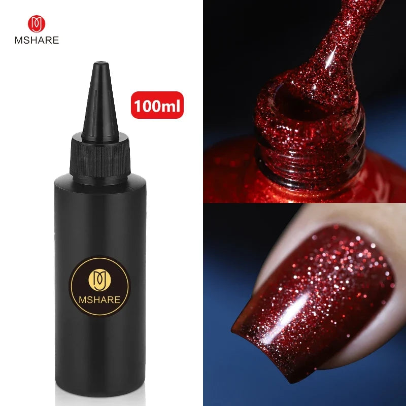MSHARE 100ML Nail Gel Polish Soak Off UV LED Nails Vernis Semi Permanent Varnish Polish White Red Nail Gel Art 37