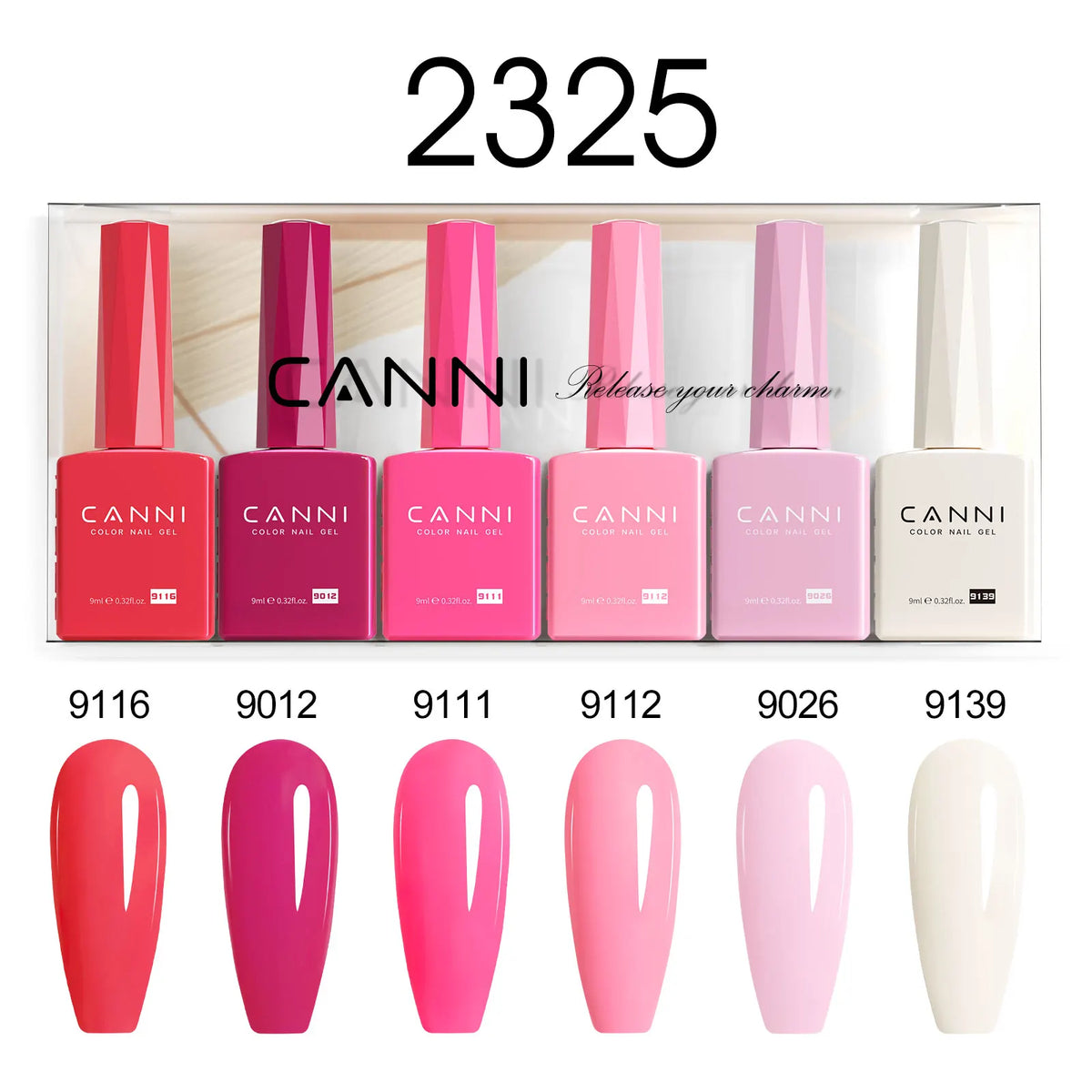 6pcs*9ml CANNI HEMA FREE Nail Gel Polish Set Gorgeous Color Semi Permanent Pigmented Painting Gel Soak off UV LED Gel Nails Kit 23