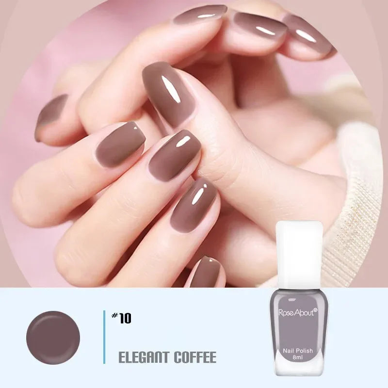 40 Colors No Bake Water-based Nail Polish Glitter Sequins Long-lasting Tearable Healthy Tearable Quick-drying Nude Nail Polish 40