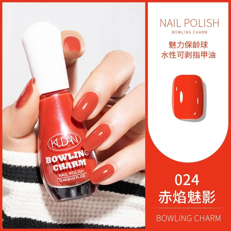 40 Colors New Nail Polish for Summer Water-based Quick Drying Tearable Nail Art Semipermanent Monochrome No Baking Lamp Varnish 43
