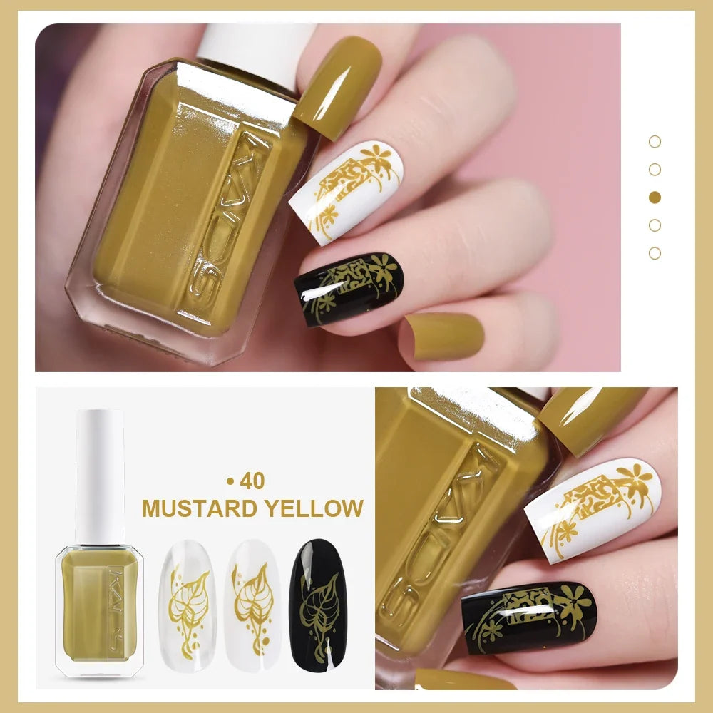 KADS Professional 11ml 24 Colors Nail Stamping Polish Gold Silver Nails Art Varnish for Stamping Plate DIY Nail Printing Polish 10