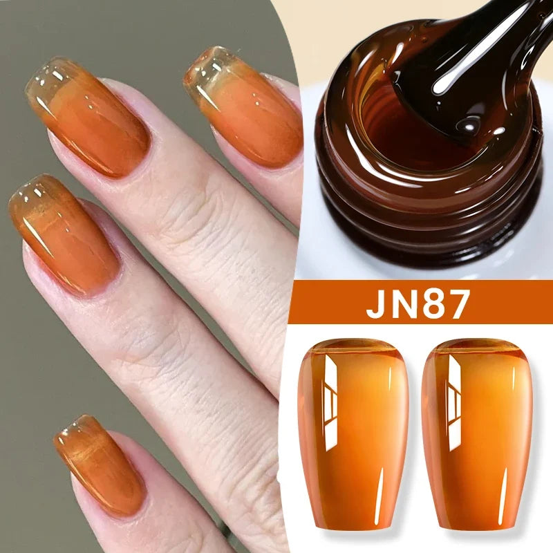 BORN PRETTY 83 Colors 10ml Jelly Nude Gel Nail Polish Autumn Amber Semi Transparent Manicure Soak off UV LED Nails Gel Varnish 84