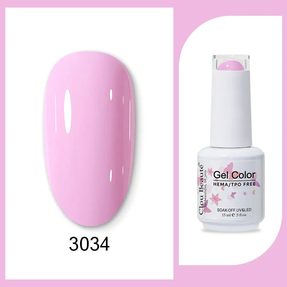 Clou Beaute 15ml Red Black White Green Neon Gel Nail Polish Base Top Coat Velvet Top 400 Colors Semi Permanent Gel Nail Varnish 110