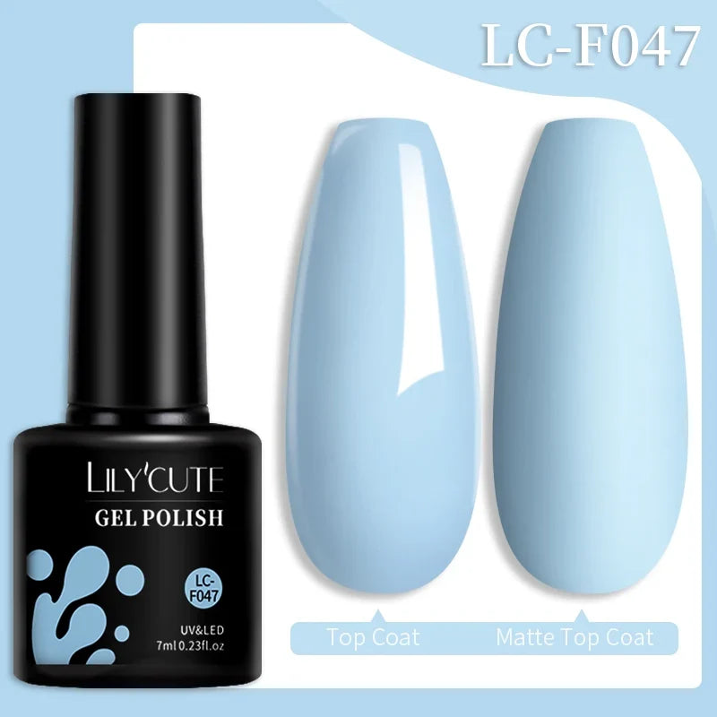 LILYCUTE 7ML Colorful Gel Nail Polish 129 Colors Long Lasting For Manicure Semi Permanent Base Top Coat Nail Art UV Gel Varnish 125