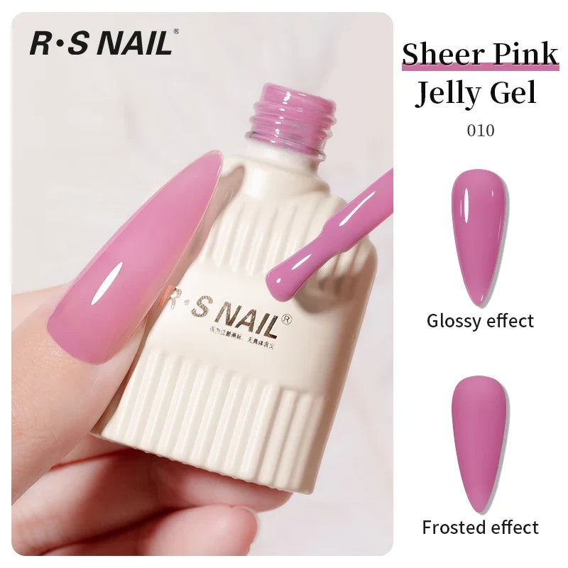 RS NAIL Jelly Transparent Gel Nail Polish 10g Summer Nude Pink Gel Polish Semi Permanent Soak Off UV LED Varnish Jade Nail Gel 17