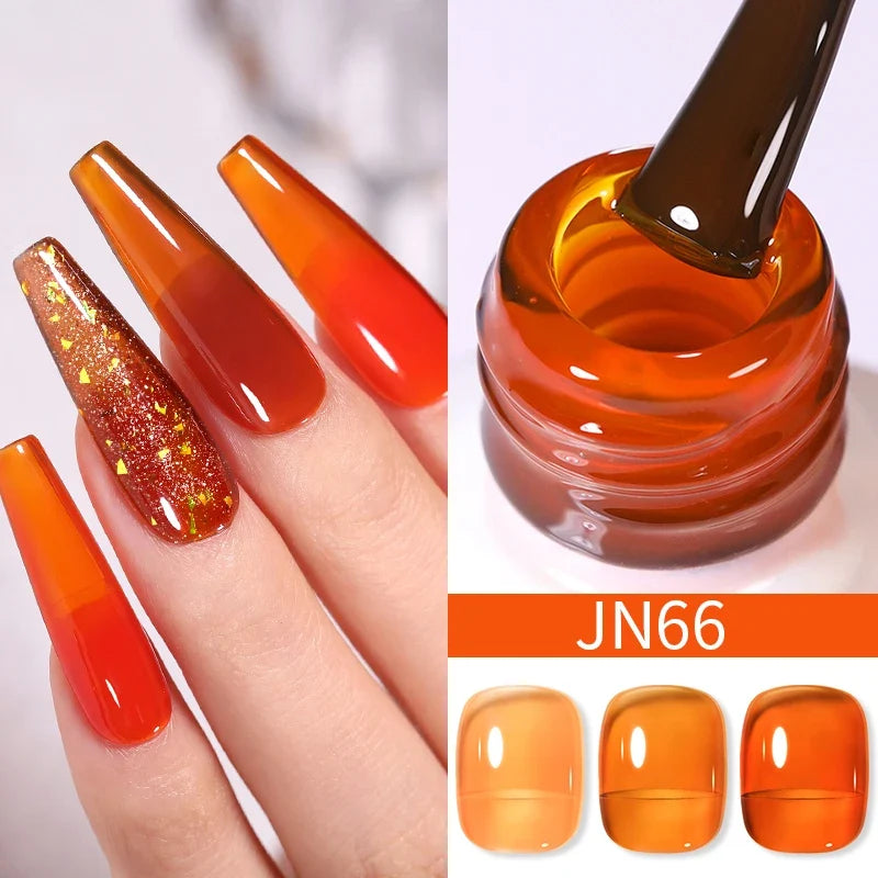 BORN PRETTY 10ml Blood Red Jelly Gel Nail Polish Halloween Nails Art Gel Polish Sheer Translucent Nail Gel for Winter Manicure 96