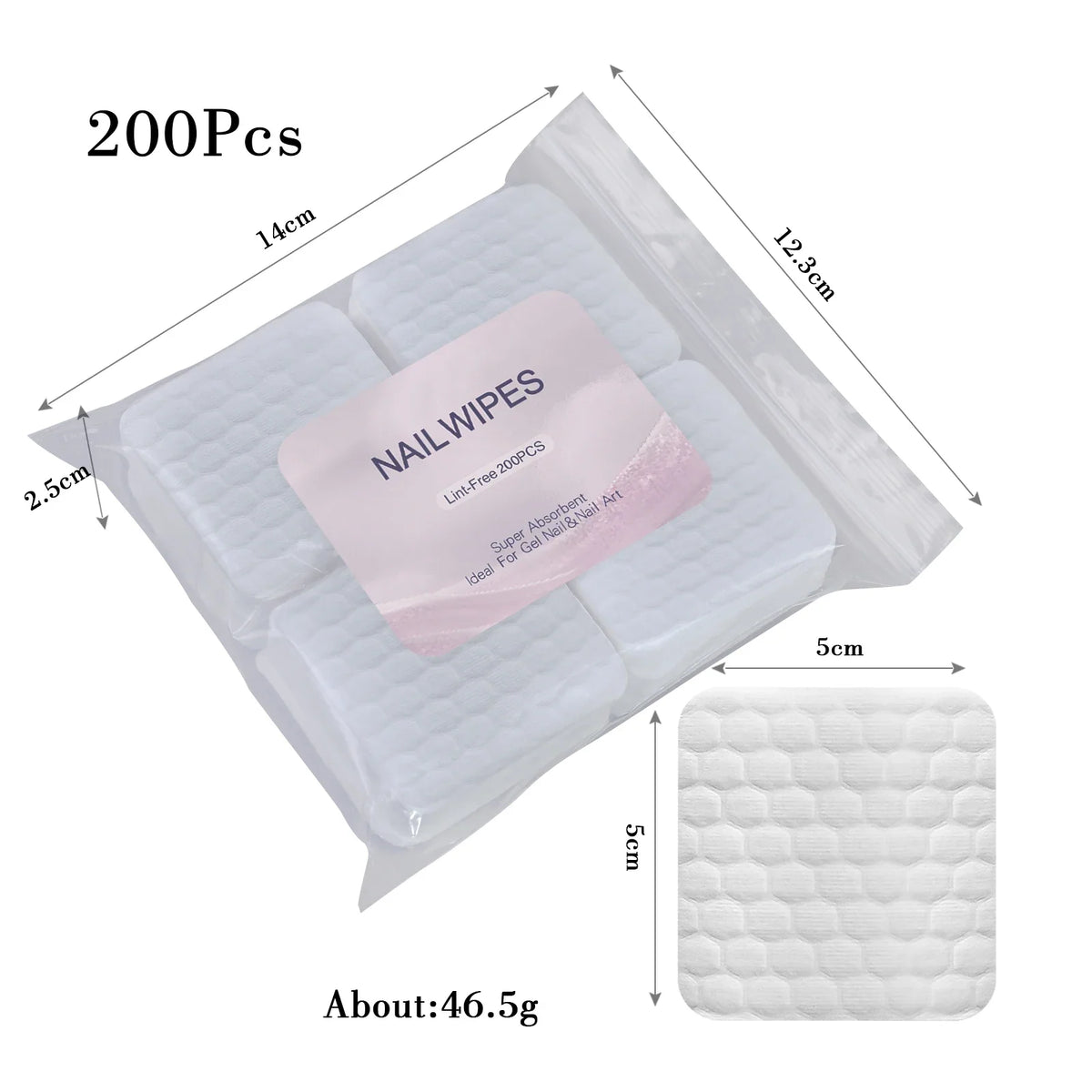Nail Polish Remover Wipes Nail Cleaning Pads, Non Woven Nail Pads For Women Girl Beauty Salon 14