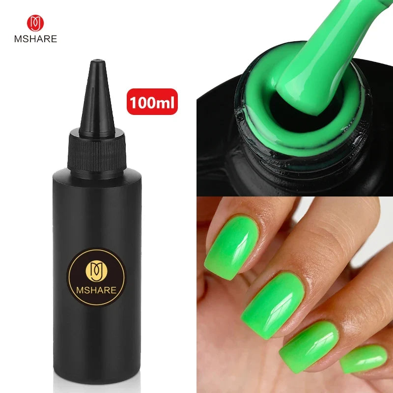 MSHARE 100ML Nail Gel Polish Soak Off UV LED Nails Vernis Semi Permanent Varnish Polish White Red Nail Gel Art 14