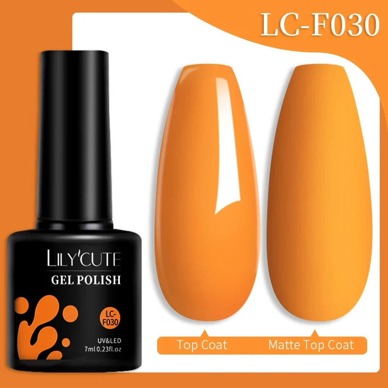 LILYCUTE 7ML Colorful Gel Nail Polish 129 Colors Long Lasting For Manicure Semi Permanent Base Top Coat Nail Art UV Gel Varnish 23