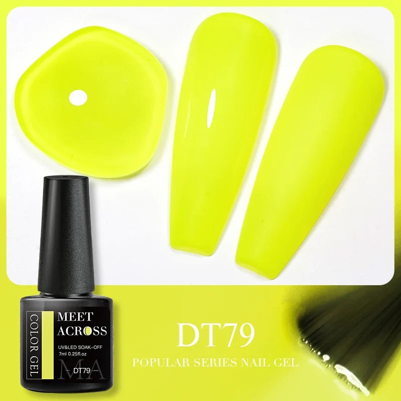 MEET ACROSS 5ml Pink Dried Flower Gel Nail Polish Natural Flower Fairy Nail Art Gel Soak Off UV LED Painting Varnishes For Nails 19