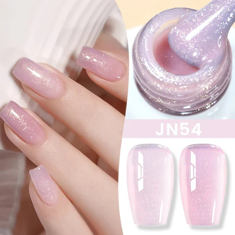 BORN PRETTY Jelly Nude Gel Nail Polish 10ml Light Pink Peach Translucent Color UV Light Cure Gel Varnish Nail Art DIY at Home 24