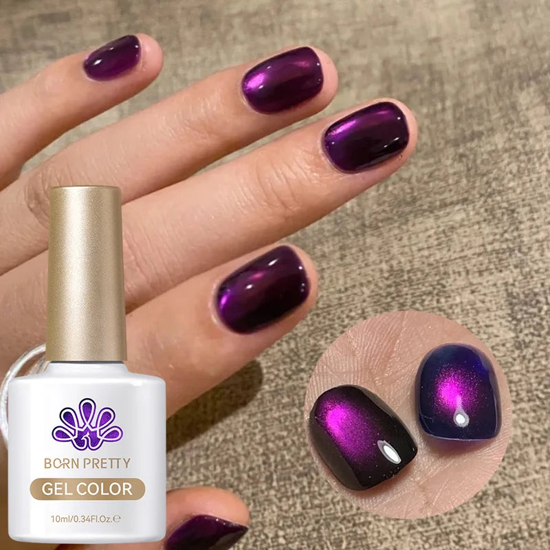 BORN PRETTY 10ml Fruit Purple Grape Cat Magnetic Gel Nail Polish 2025 New Whitening Guava Glass Beads Varnish Nail Supplies 67
