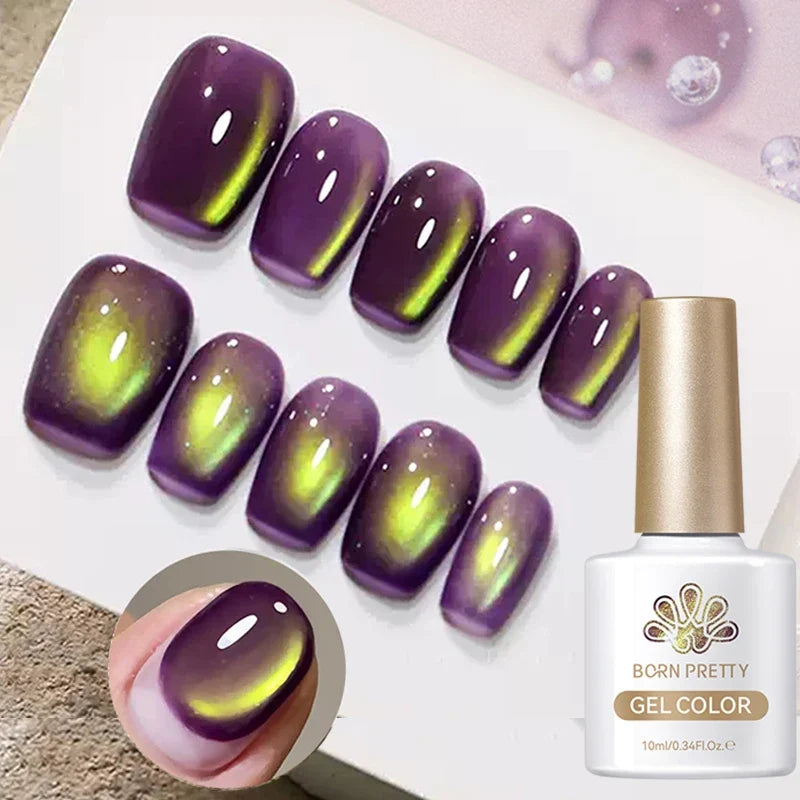 BORN PRETTY 10ml Fruit Purple Grape Cat Magnetic Gel Nail Polish 2025 New Whitening Guava Glass Beads Varnish Nail Supplies 1