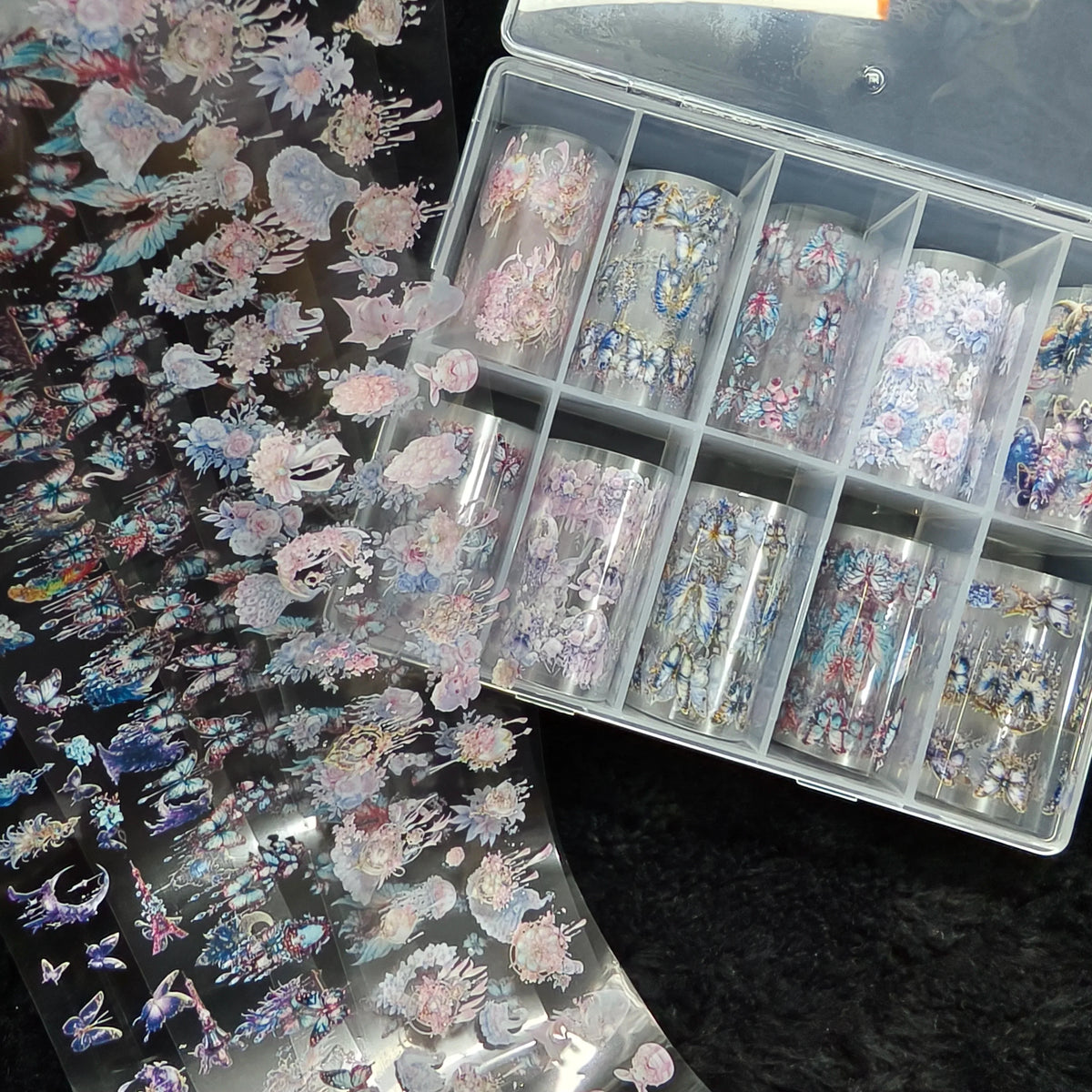 10Rolls Plaid Thousand-Bird Bow  Stars Nail Foils Transfer Paper  Nail Art Stickers  Manicure Set Decal  Nails Decoration 12