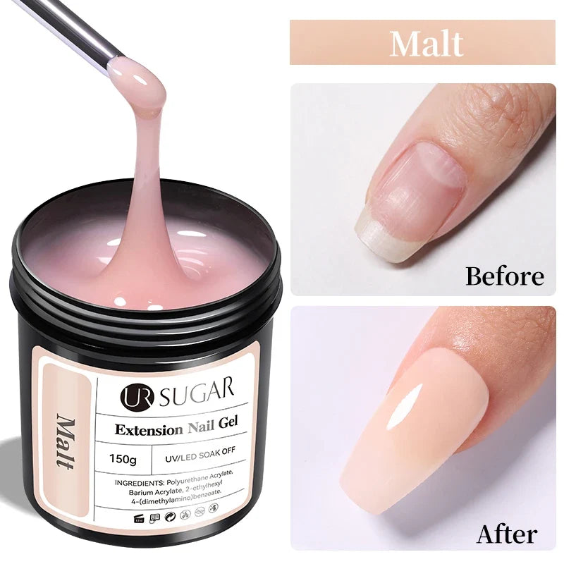 UR SUGAR 150g Rubber Base Gel Nail Polish Sparking Aurora Glitter Rubber Varnish Soak Off Semi permanent UV LED Gel Manicure 7