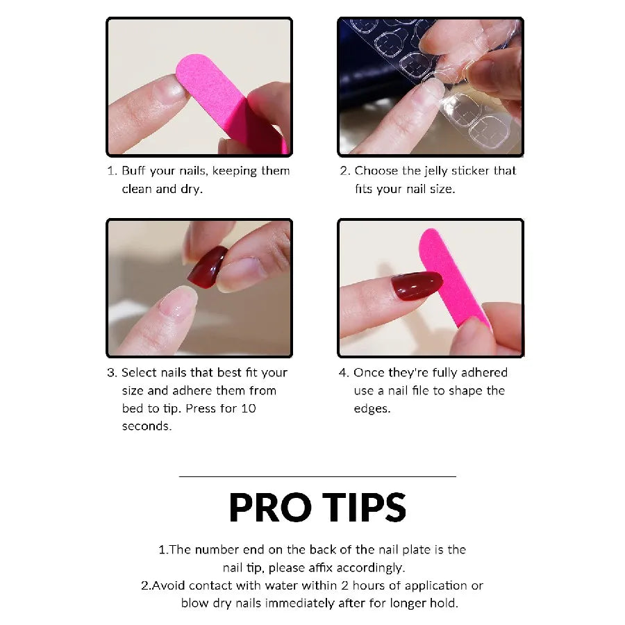 24PCS/1BOX  Dark Wind Gradient Long White Bow Nail Patch Fake Nails 5