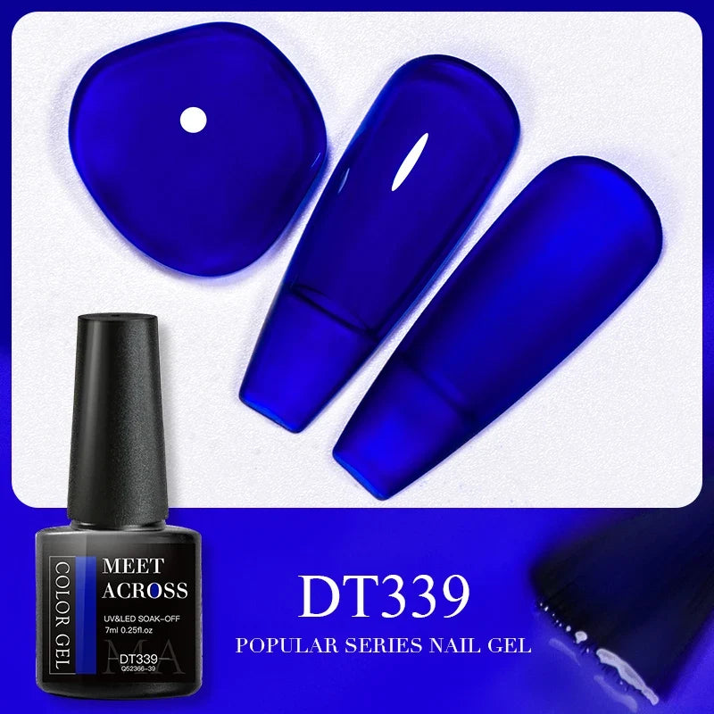 MEET ACROSS 5ml Pink Dried Flower Gel Nail Polish Natural Flower Fairy Nail Art Gel Soak Off UV LED Painting Varnishes For Nails 23