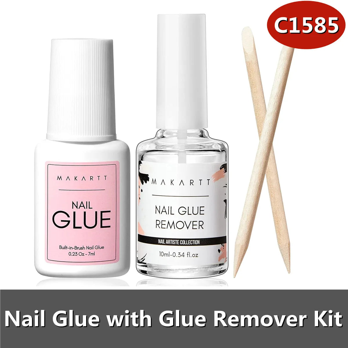 Nail Glue Remover Glue Off for False Nails , Makartt Press ON Nails Glue Remover Fake Nail Adhesives Remover Nail Glue Debonder 8