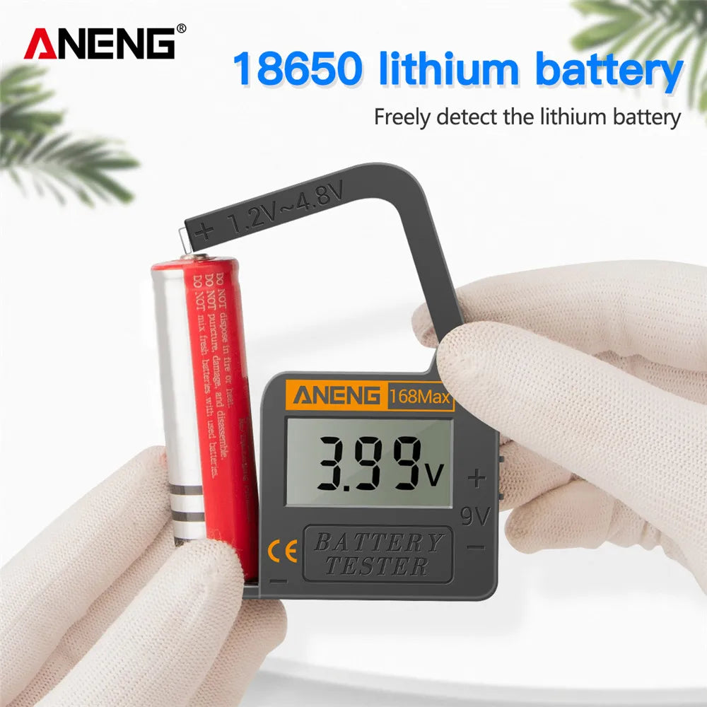 ANENG 168Max Digital Battery Tester | Universal Battery Checker for AA AAA C D 9V and Button Cells 3