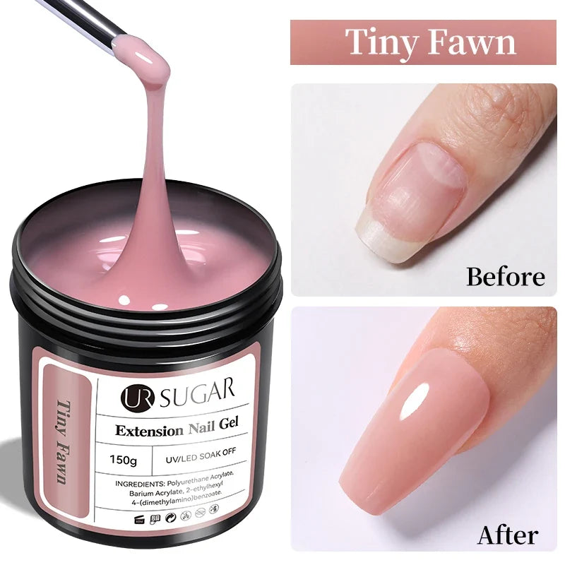 UR SUGAR 150g Rubber Base Gel Nail Polish Sparking Aurora Glitter Rubber Varnish Soak Off Semi permanent UV LED Gel Manicure 8
