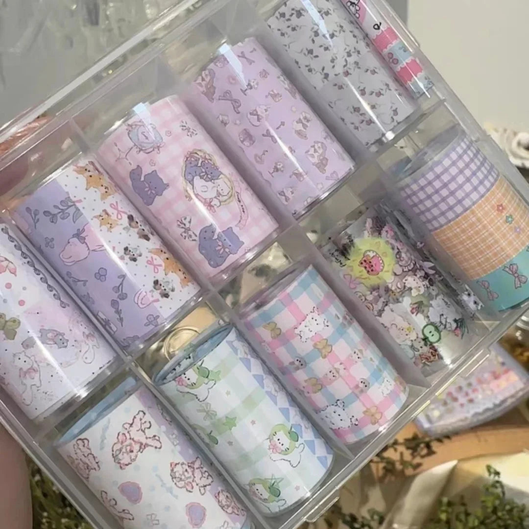 10Rolls Plaid Thousand-Bird Bow  Stars Nail Foils Transfer Paper  Nail Art Stickers  Manicure Set Decal  Nails Decoration 39