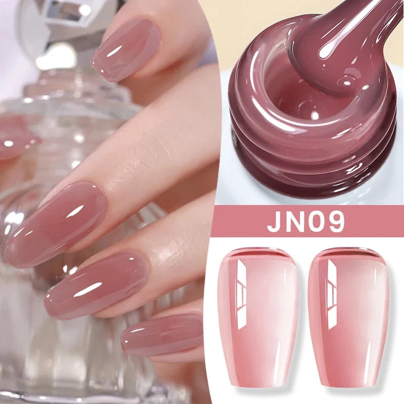 BORN PRETTY Jelly Nude Gel Nail Polish 10ml Light Pink Peach Translucent Color UV Light Cure Gel Varnish Nail Art DIY at Home 100