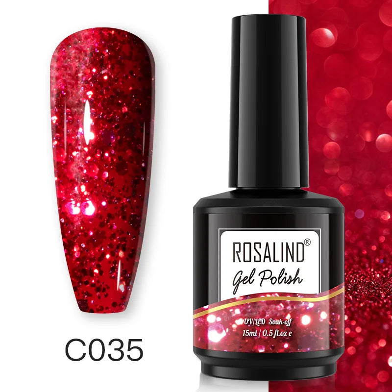 ROSALIND 7ml/15ml Summer Green Gel Nail Polish Semi Permanent Nail Art Manicure Soak Off Top Base Matt Hybrid Varnishes UV Gel 24