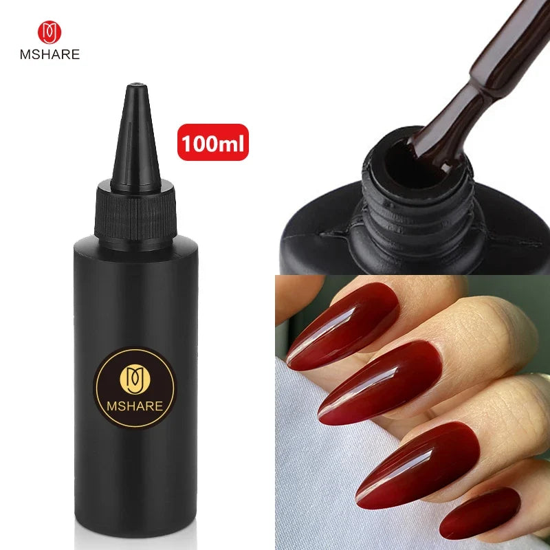 MSHARE 100ML Nail Gel Polish Soak Off UV LED Nails Vernis Semi Permanent Varnish Polish White Red Nail Gel Art 15
