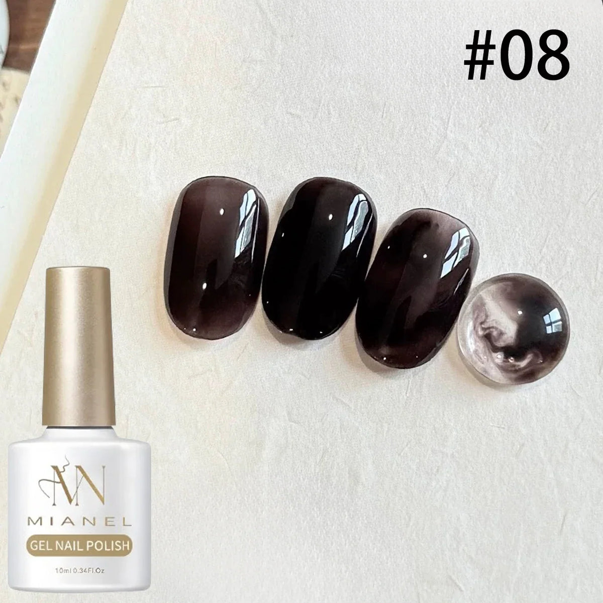 MIANEL 10ML Brown Amber Series Jelly Gel Nail Polish 2026 New Popular Ice Clear Caramel Nail Polish Black Nails 1-6pcs 26