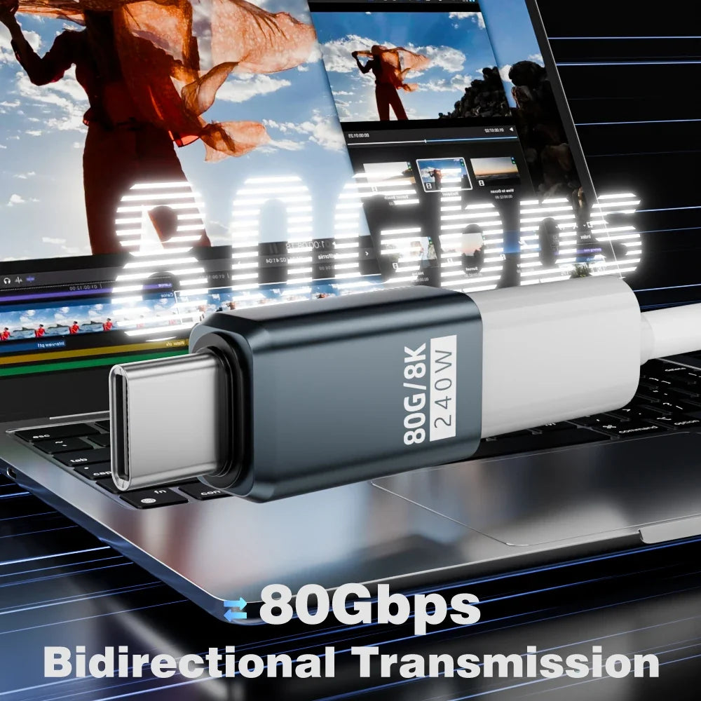 USB4 V2 90 Degree USB-C Angle Adapter | 80Gbps Thunderbolt 5/4/3 Elbow Connector 2