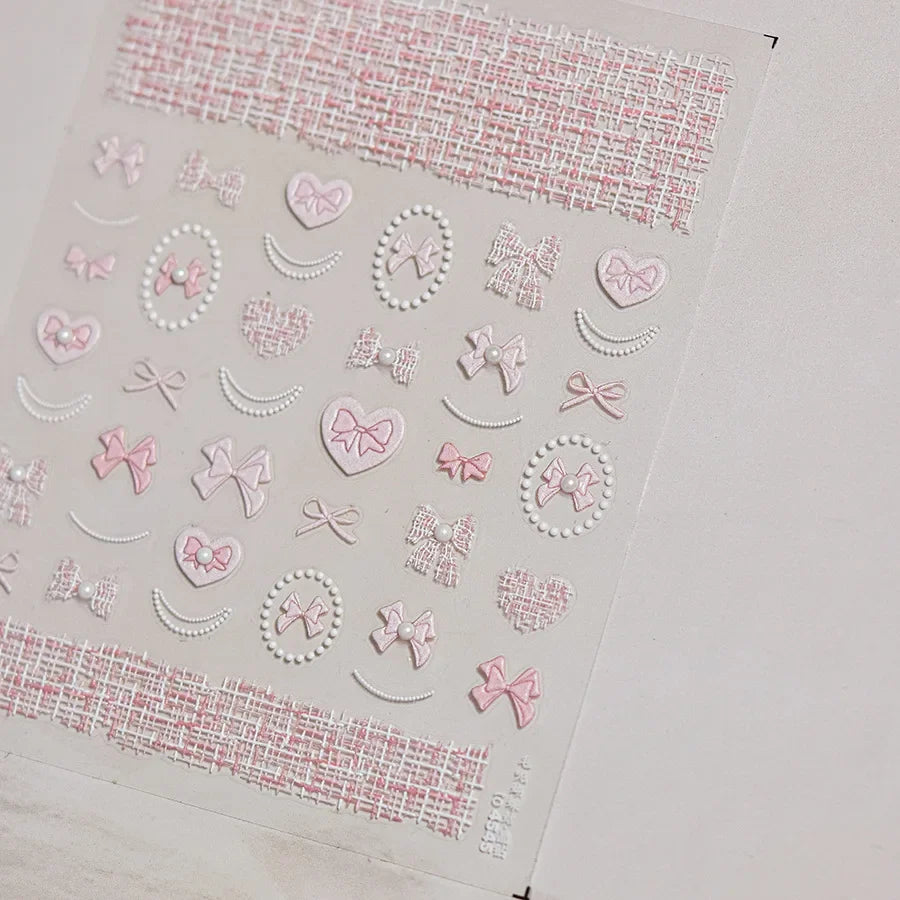 Autumn Winter Leopard Print Bow Nail Art Stickers 3D Thin Tough Nail Sticker Cute Bow Self Adhesive Nails Decorations Decals DIY 23