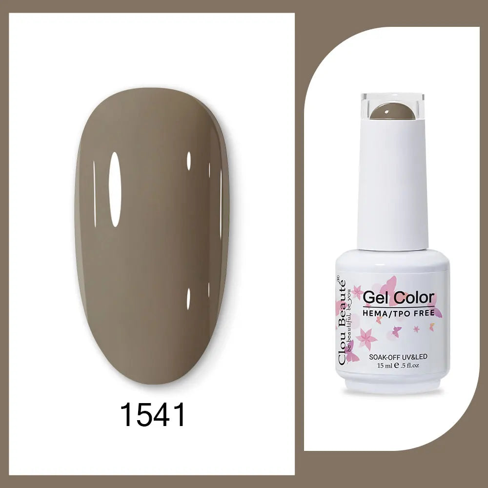 Clou Beaute 15ml Red Black White Green Neon Gel Nail Polish Base Top Coat Velvet Top 400 Colors Semi Permanent Gel Nail Varnish 12