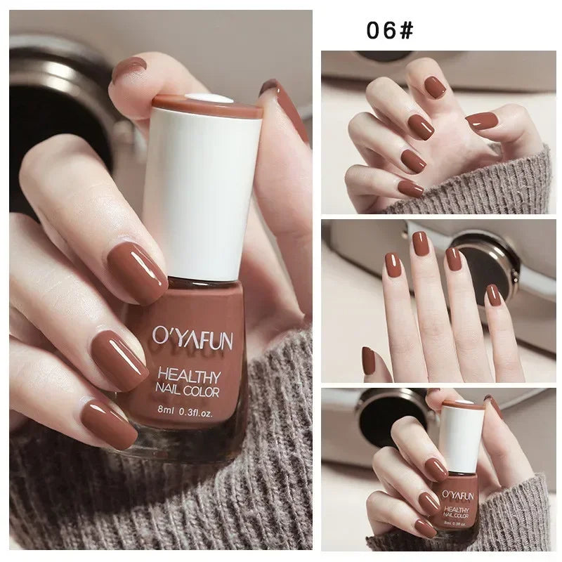 8ml Matte Waterproof No-bake Nail Polish Nail Art Tearable Quick Dry Normal Without Lamp Nail Polish Glitter Sequins UV Varnish 37