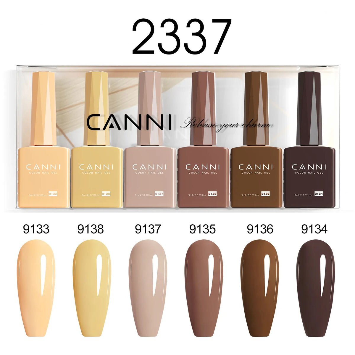6pcs*9ml CANNI HEMA FREE Nail Gel Polish Set Gorgeous Color Semi Permanent Pigmented Painting Gel Soak off UV LED Gel Nails Kit 14