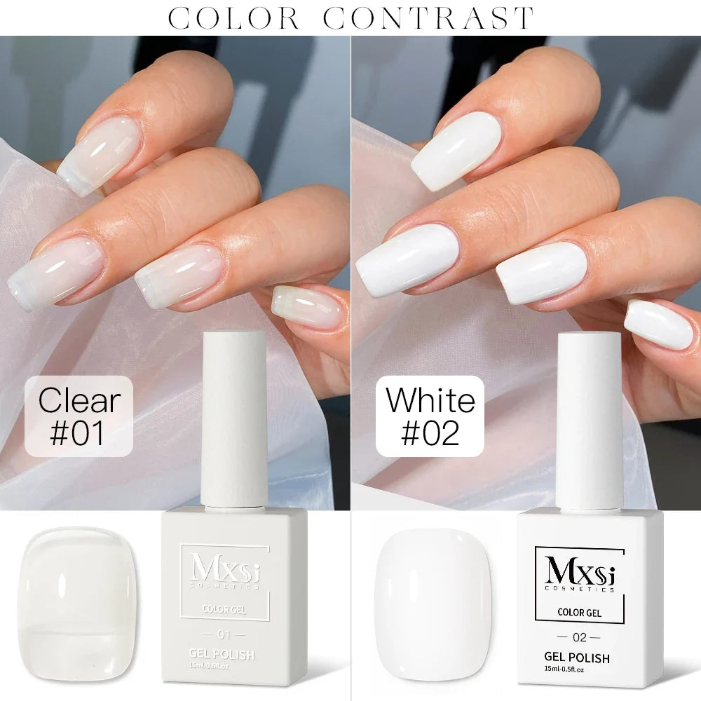 Mxsi 15ml Gel Nail Polish Neon Brown Royal Blue Red Green Pastal Nude Nail Art Varnish Gel Lacquer Top Coat UV Gel Nail Not Set 5
