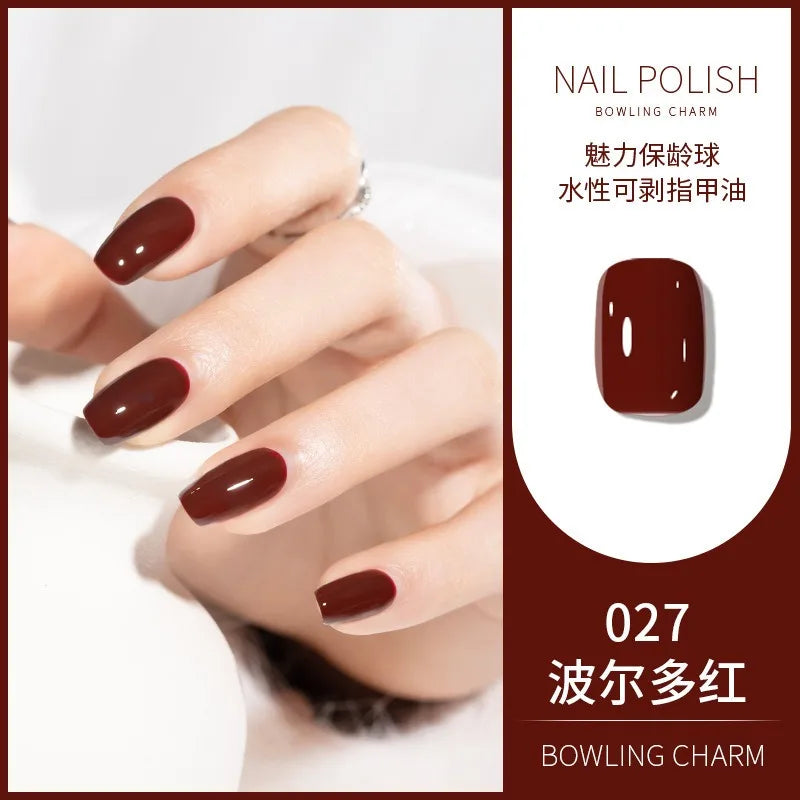 40 Colors New Nail Polish for Summer Water-based Quick Drying Tearable Nail Art Semipermanent Monochrome No Baking Lamp Varnish 34