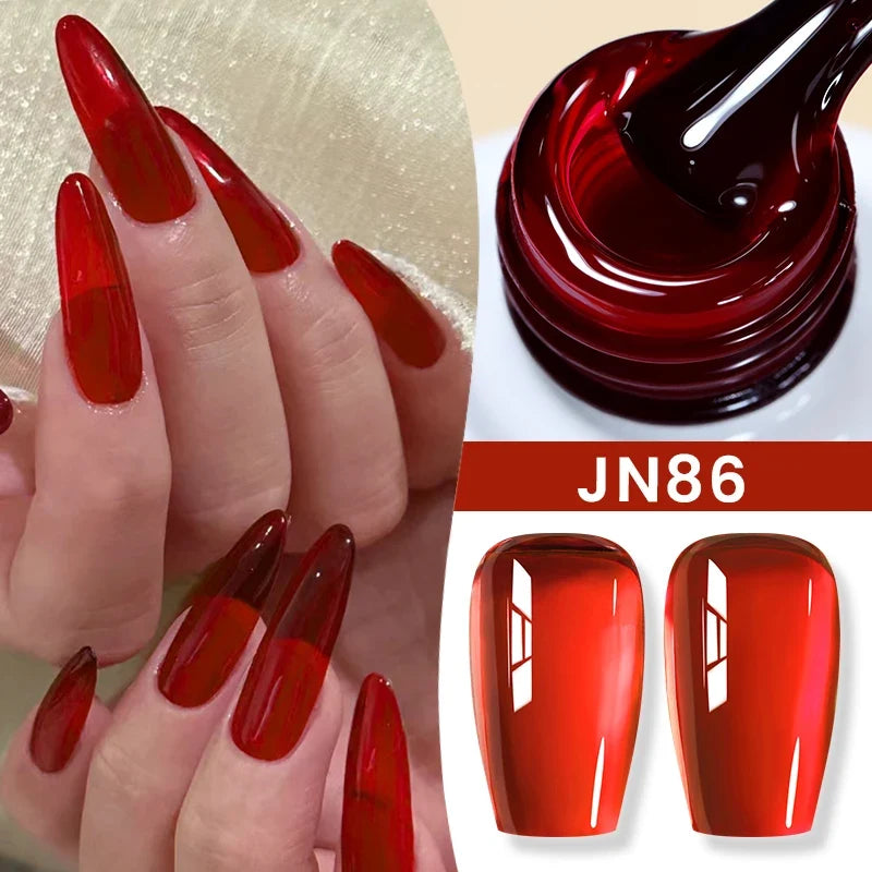 BORN PRETTY Jelly Nude Gel Nail Polish 10ml Light Pink Peach Translucent Color UV Light Cure Gel Varnish Nail Art DIY at Home 101