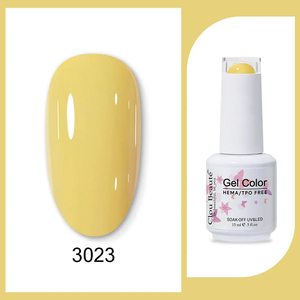 Clou Beaute 15ml Red Black White Green Neon Gel Nail Polish Base Top Coat Velvet Top 400 Colors Semi Permanent Gel Nail Varnish 119