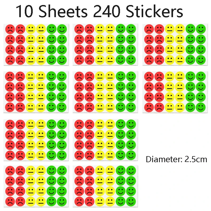 1" Happy Sad Smiling Face Behavior Stickers 120-1200pcs Labels Teachers Classroom School Kids Student Reward Sticker Toys Gifts 9