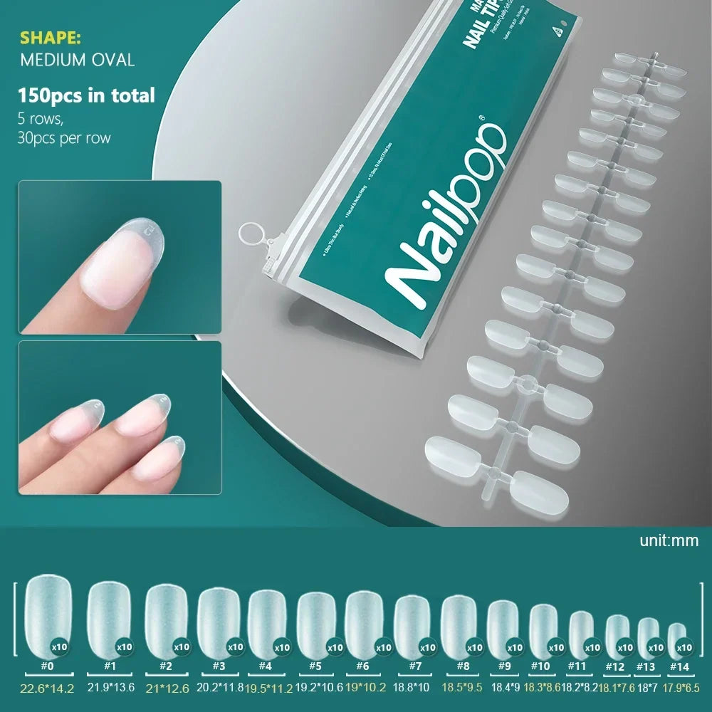 NAILPOP 120pcs Fake Nails Full Cover Press on Nails Coffin Soft Gel American Pose Capsule False Nail Tips for Extension System 16