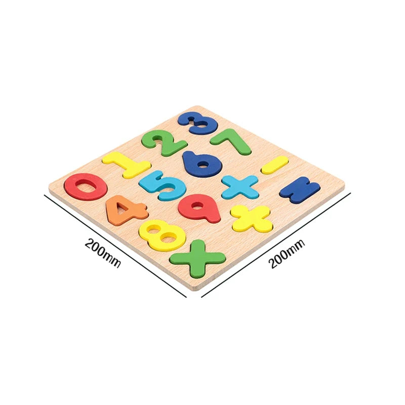 Kids Alphabetic Arithmetic Number Geometric Shapes Wooden Puzzle Montessori Preschool Learning Educational Game Toy for Children 6