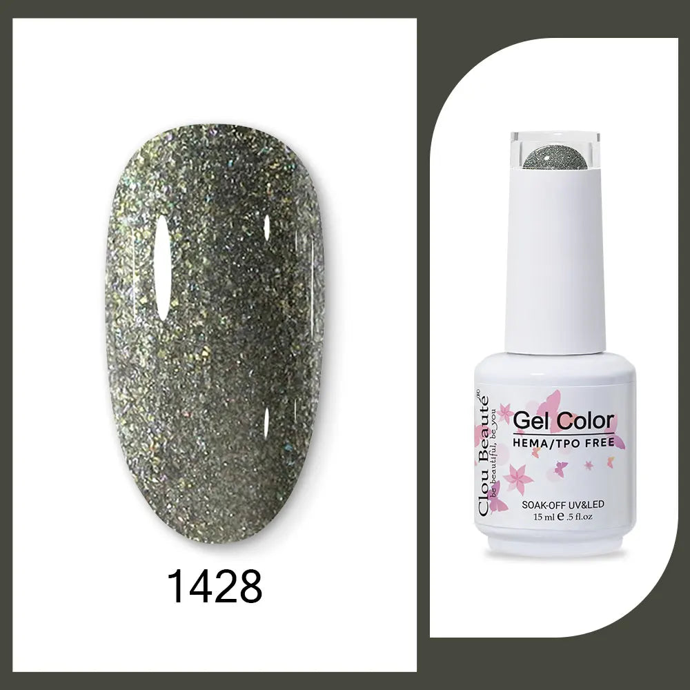 Clou Beaute 15ml Red Black White Green Neon Gel Nail Polish Base Top Coat Velvet Top 400 Colors Semi Permanent Gel Nail Varnish 7