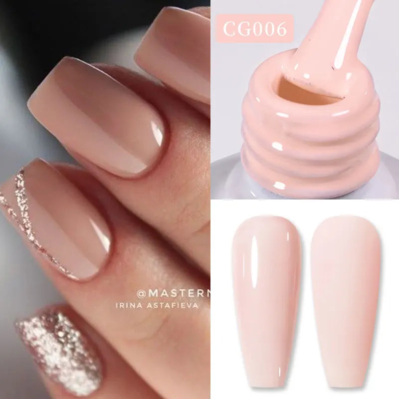BORN PRETTY Jelly Nude Gel Nail Polish 10ml Light Pink Peach Translucent Color UV Light Cure Gel Varnish Nail Art DIY at Home 69