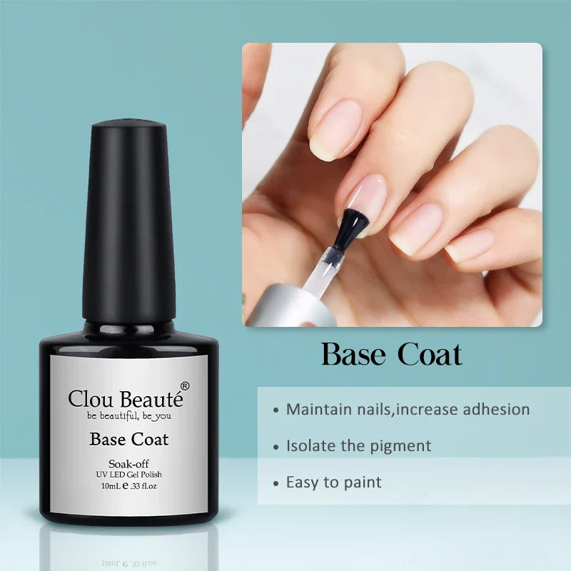Clou Beaute 15ml Red Black White Green Neon Gel Nail Polish Base Top Coat Velvet Top 400 Colors Semi Permanent Gel Nail Varnish 43