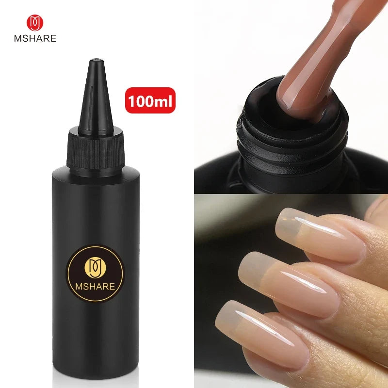 MSHARE 100ML Nail Gel Polish Soak Off UV LED Nails Vernis Semi Permanent Varnish Polish White Red Nail Gel Art 46