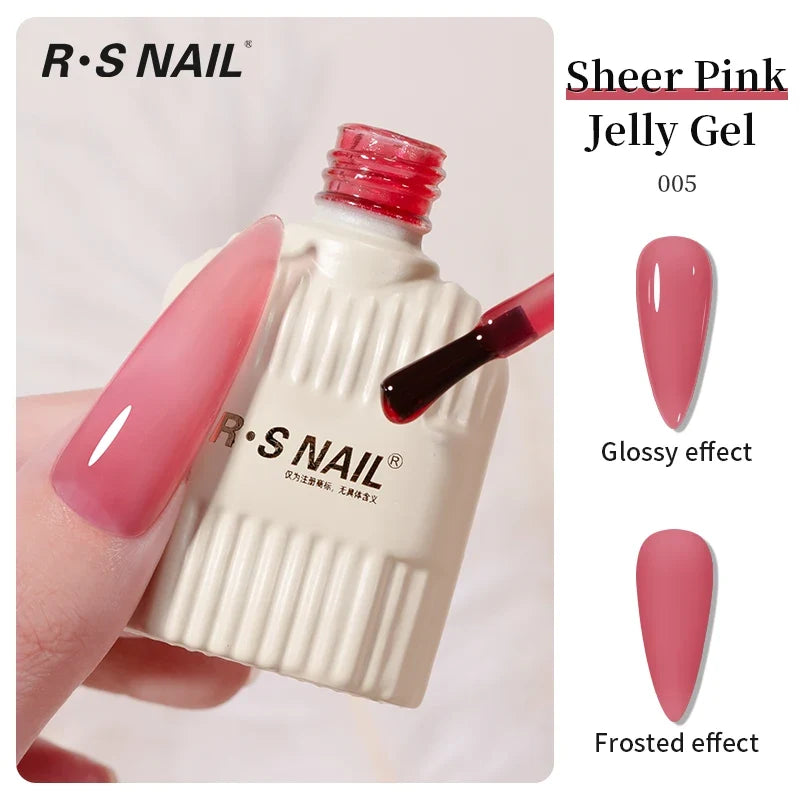 RS NAIL Jelly Transparent Gel Nail Polish 10g Summer Nude Pink Gel Polish Semi Permanent Soak Off UV LED Varnish Jade Nail Gel 11