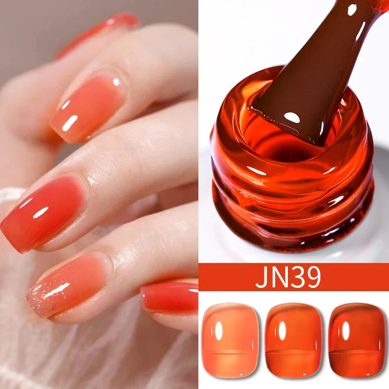 BORN PRETTY 10ml Blood Red Jelly Gel Nail Polish Halloween Nails Art Gel Polish Sheer Translucent Nail Gel for Winter Manicure 26