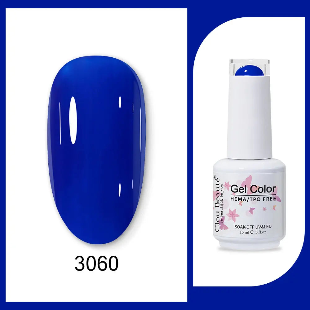 Clou Beaute 15ml Red Black White Green Neon Gel Nail Polish Base Top Coat Velvet Top 400 Colors Semi Permanent Gel Nail Varnish 28