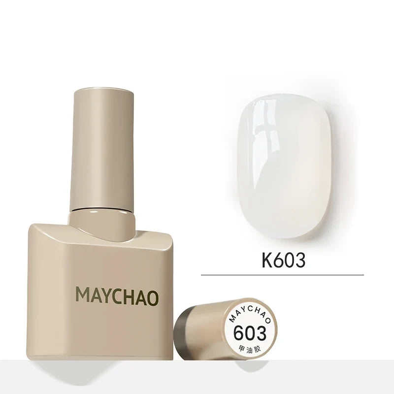 MAYCHAO 12ml Jelly Gel Nail Polish Semi Permanent Top Coat Soak Off UV LED Gel Art Nail Varnish Manicure Long Lasting Nail Gel 26