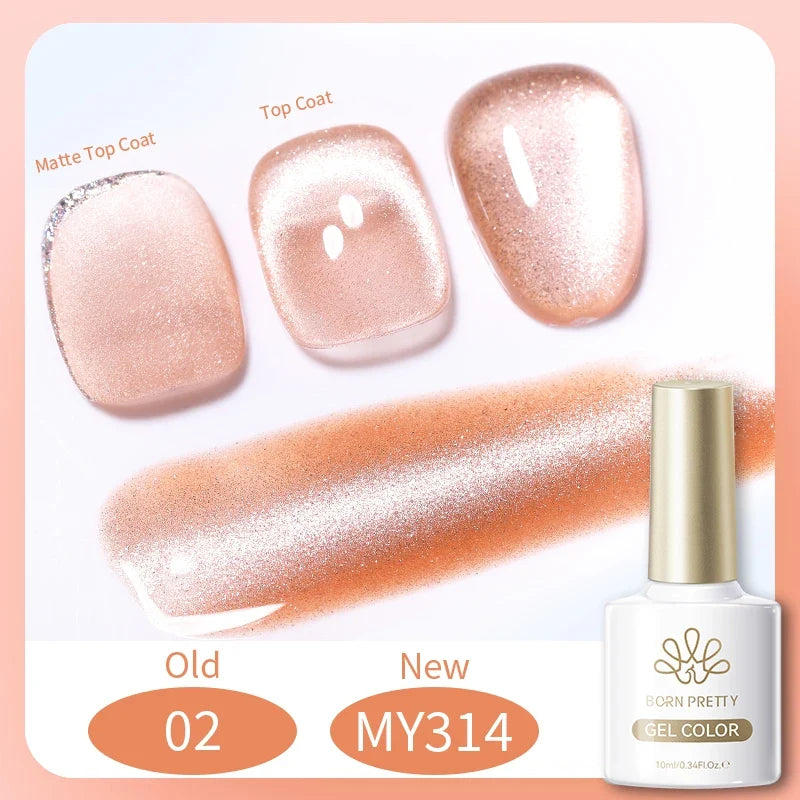 BORN PRETTY 10ml Silver Water Light Cat Magnetic Gel Nail Polish Nail Supplies Vernis Semi Permanent Gel for Fall Winter Nails 72